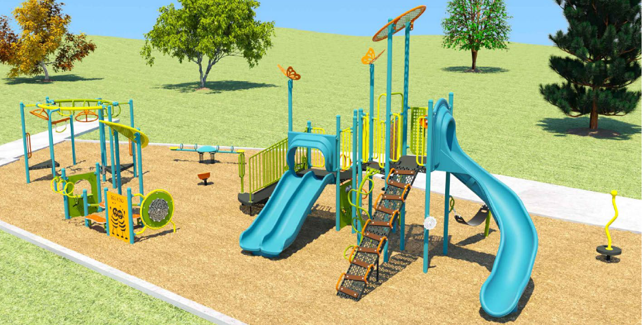 Rendered view of new playground design